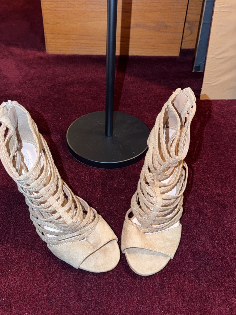 ALDO Open-Toe Strappy Women’s Heels in Beige